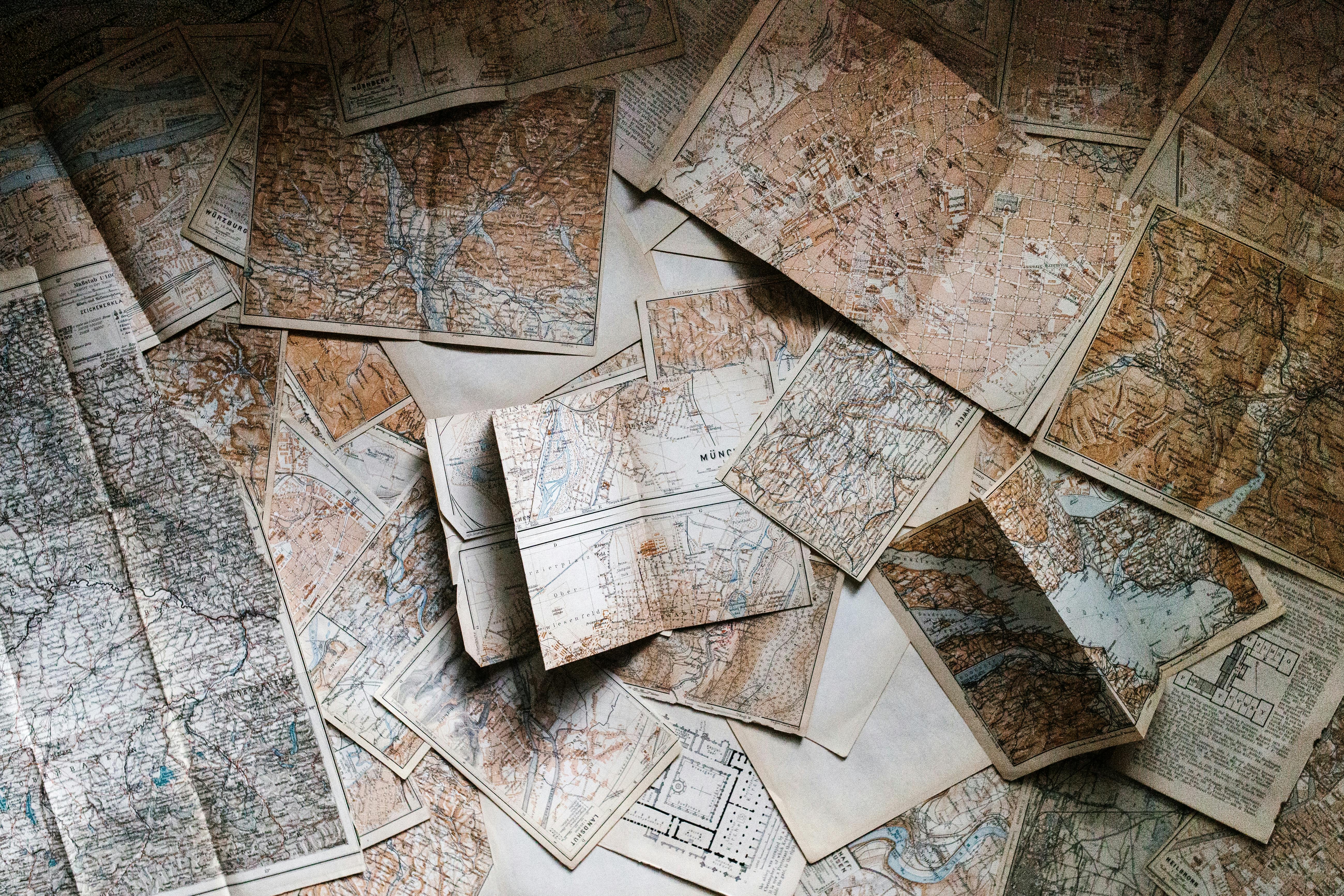 Piles of maps illustrating how confusing your gut business decisions are