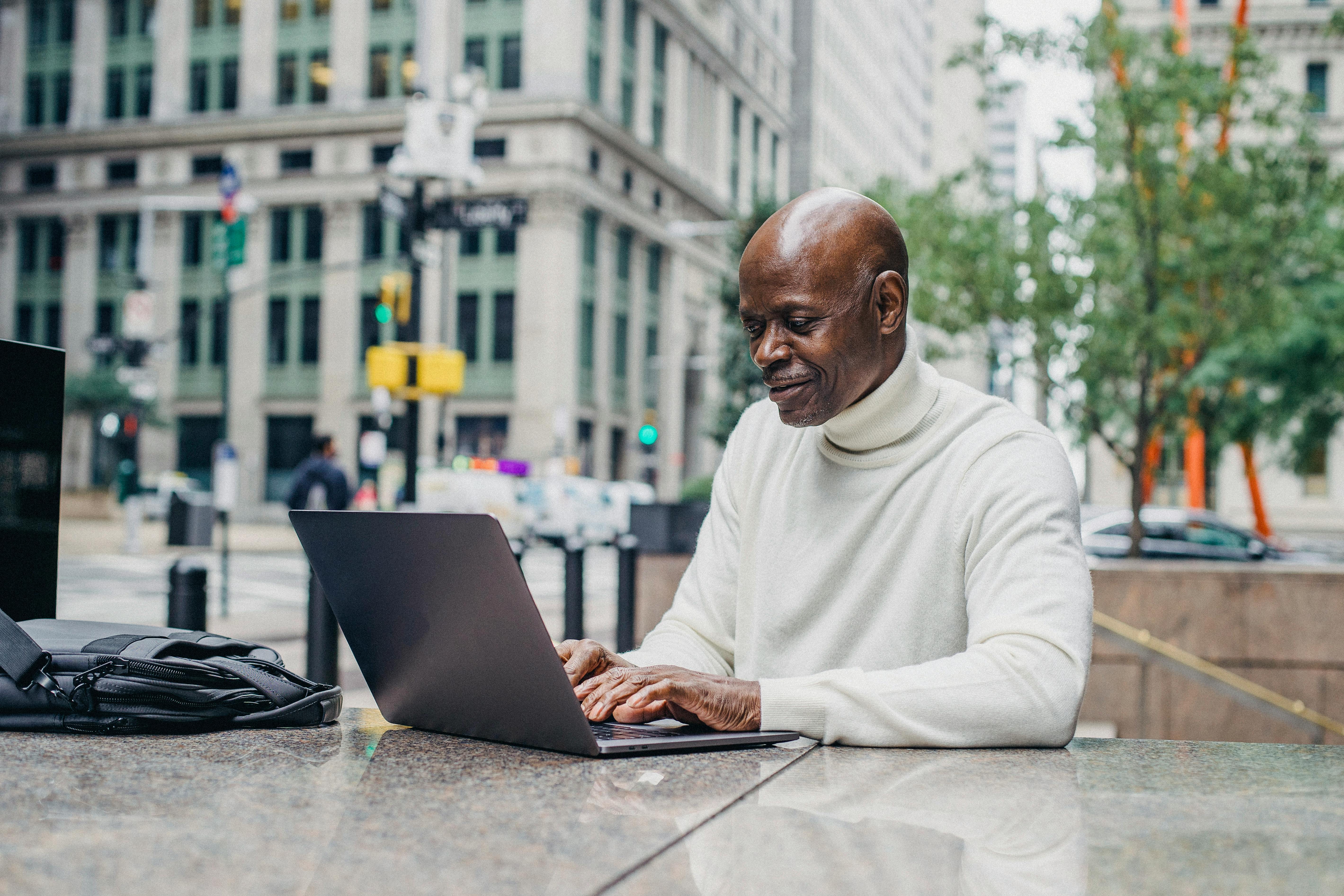 Businessman using secured AI thanks to Sentry